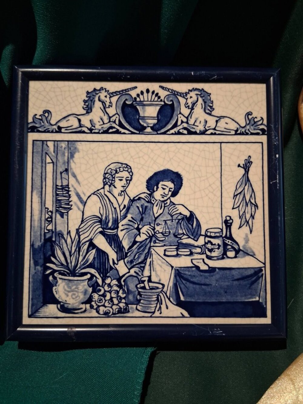VTG 1991 Burroughs Wellcome Pharmacy Scholarship Delft Wall Tiles Set of 3